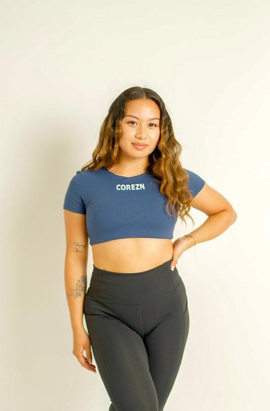 ERA CROPPED TEE - BLUE