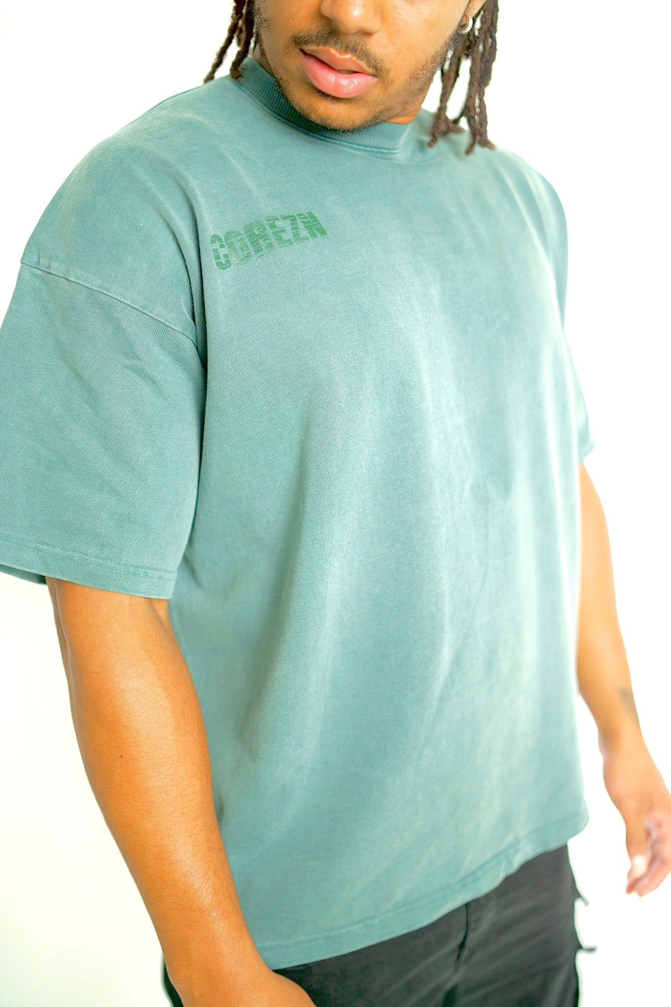 The washed oversized Tee - Forest Green