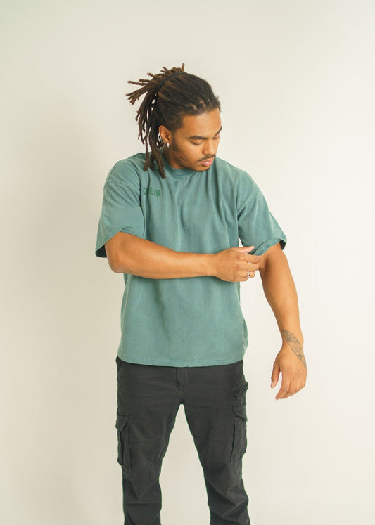 The washed oversized Tee - Forest Green