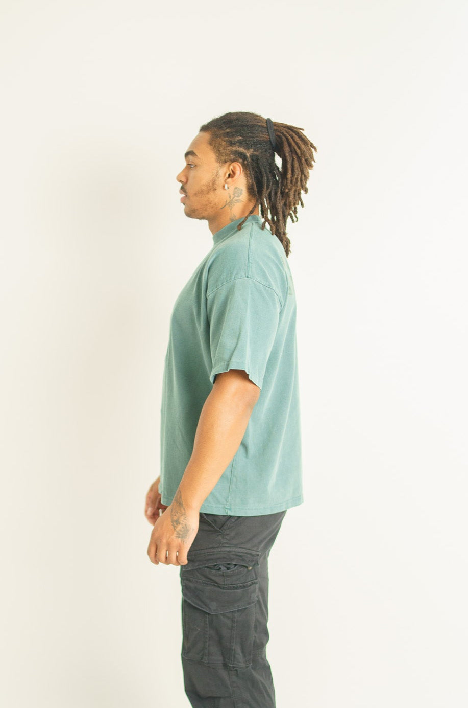 The washed oversized Tee - Forest Green